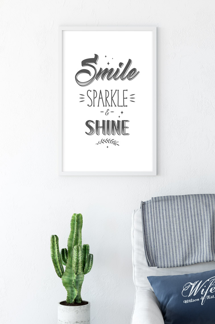 Vertical Photo Frame with a Cactus