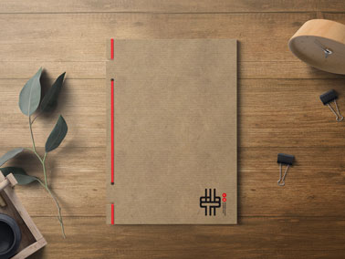 Carton Folder on a Wooden Surface