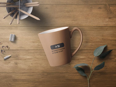 Ceramic Mug on a Wooden Table