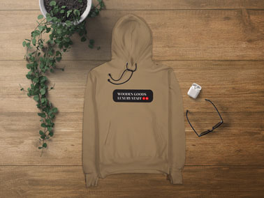 Hoodie With a Plant, Glasses, and AirPods