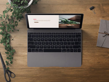 Laptop on a Wooden Surface