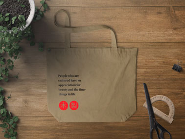 Tote Bag With Scissors and a Ruler