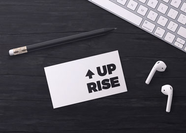 Business Card With a Pen and AirPods