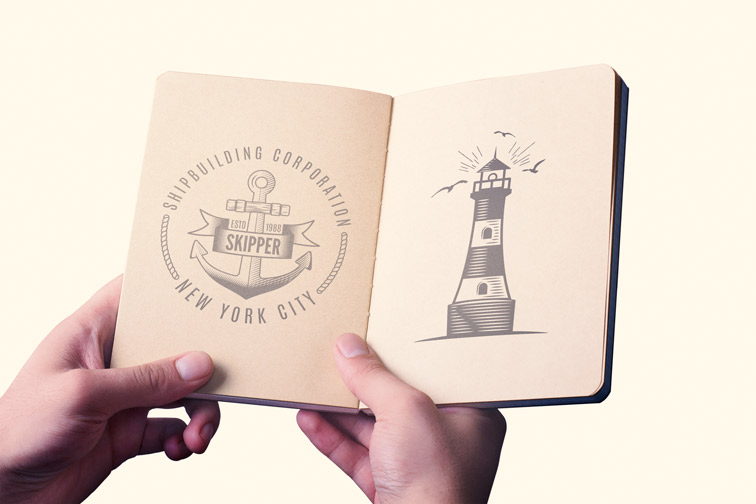 Carnet de croquis sur un fond simple