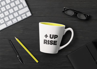 Coffee Mug With Stationery and Glasses