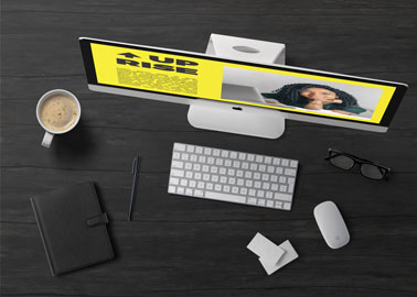 iMac With Stationery High Angle View