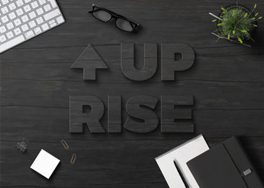 Company Logo Holder on a Black Surface