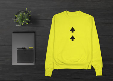 Sweater With a Plant, a Wallet, and a MacBook