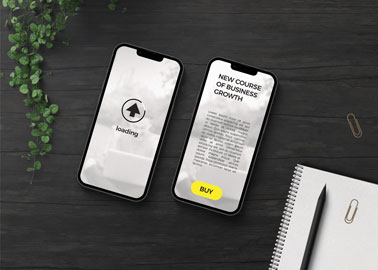 Two iPhones on a Black Surface