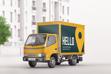 Delivery Truck Front Side View