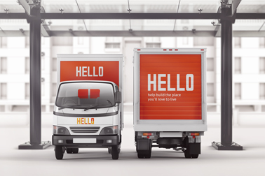 Delivery Trucks Front and Back View