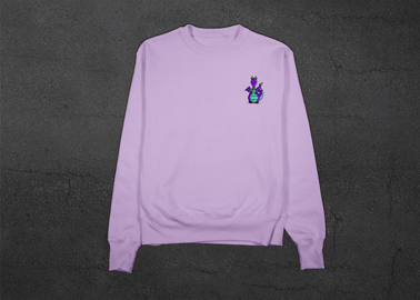 Sweatshirt With a Print at the Corner Front View