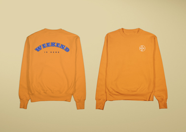 Printed Sweatshirt Front and Back View