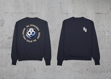 Sweatshirt with Prints on Front and Back Sides