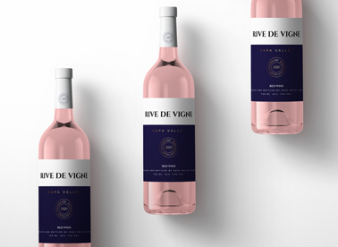 Three Isometric Rose Wine Bottles 