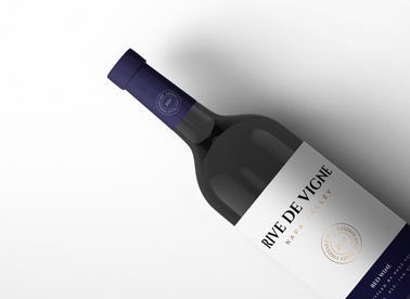 Zoomed-in Tilted Red Wine Bottle