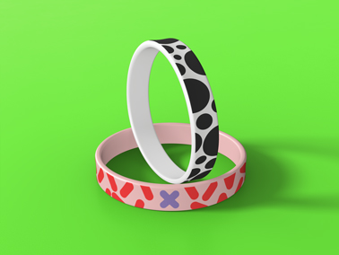 Two Wristbands, One Standing Vertically