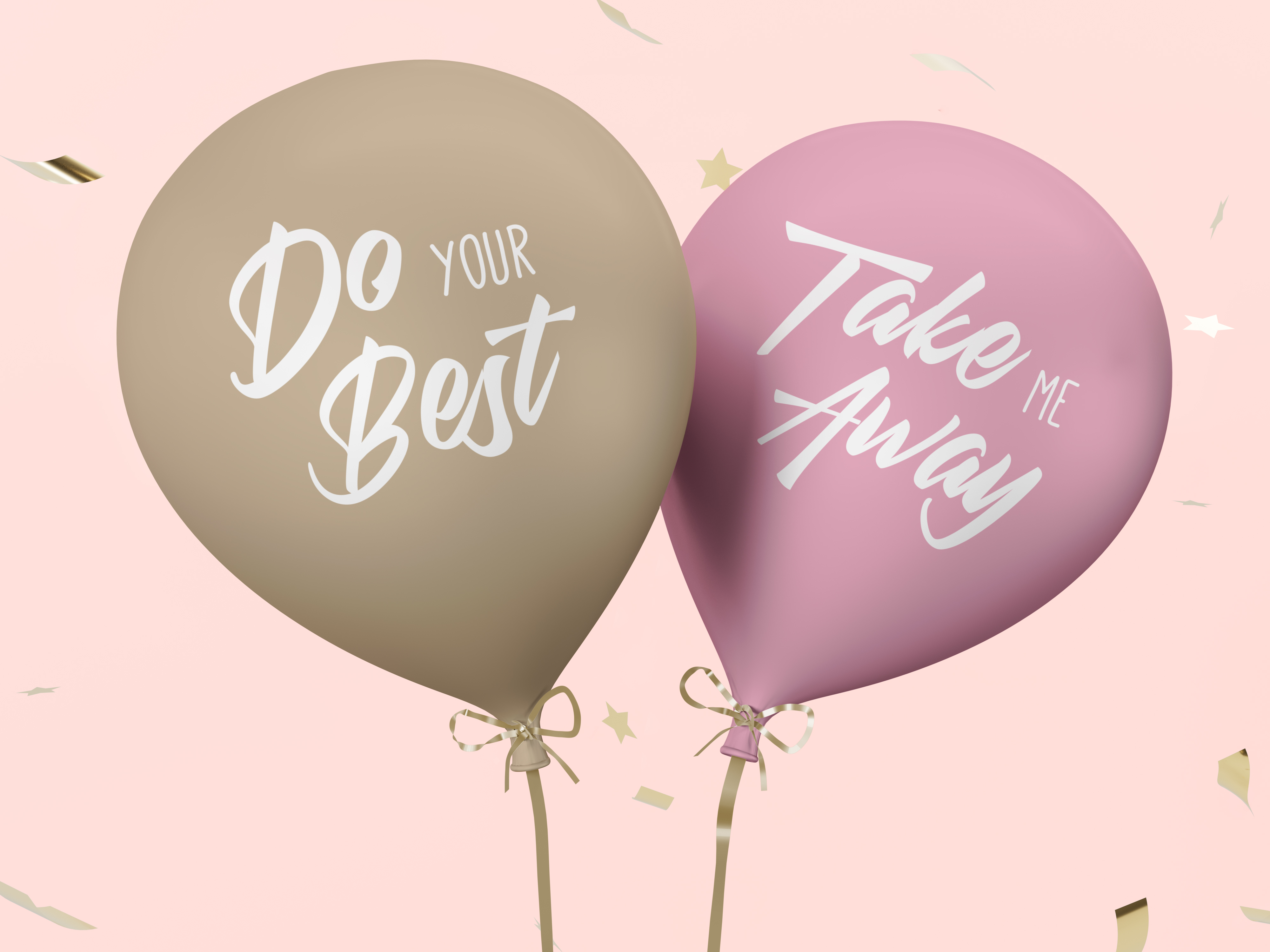Two Festive Party Balloons