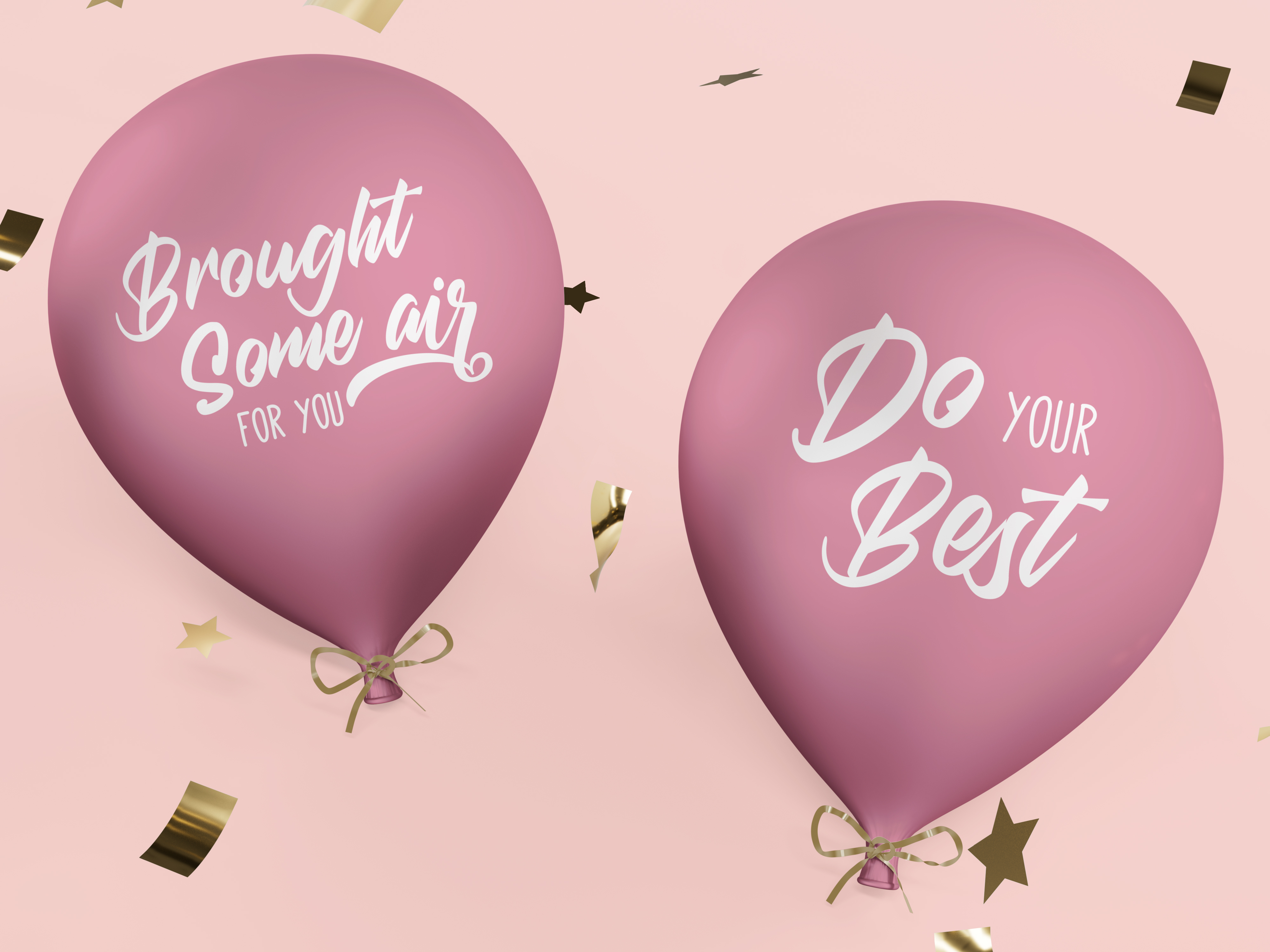 Two Party Balloons With Confetti