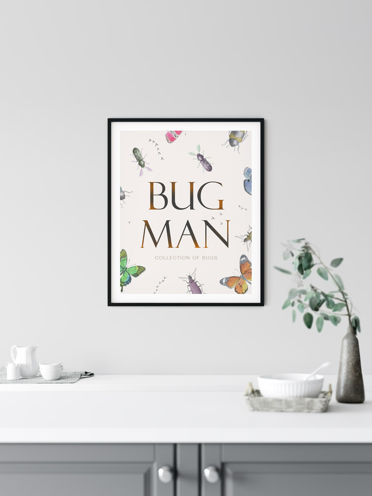 Vertical Wall Frame in a Kitchen