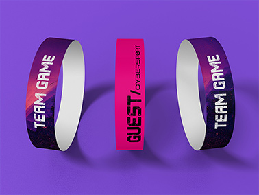 Three Paper Wristbands on a Neutral Surface