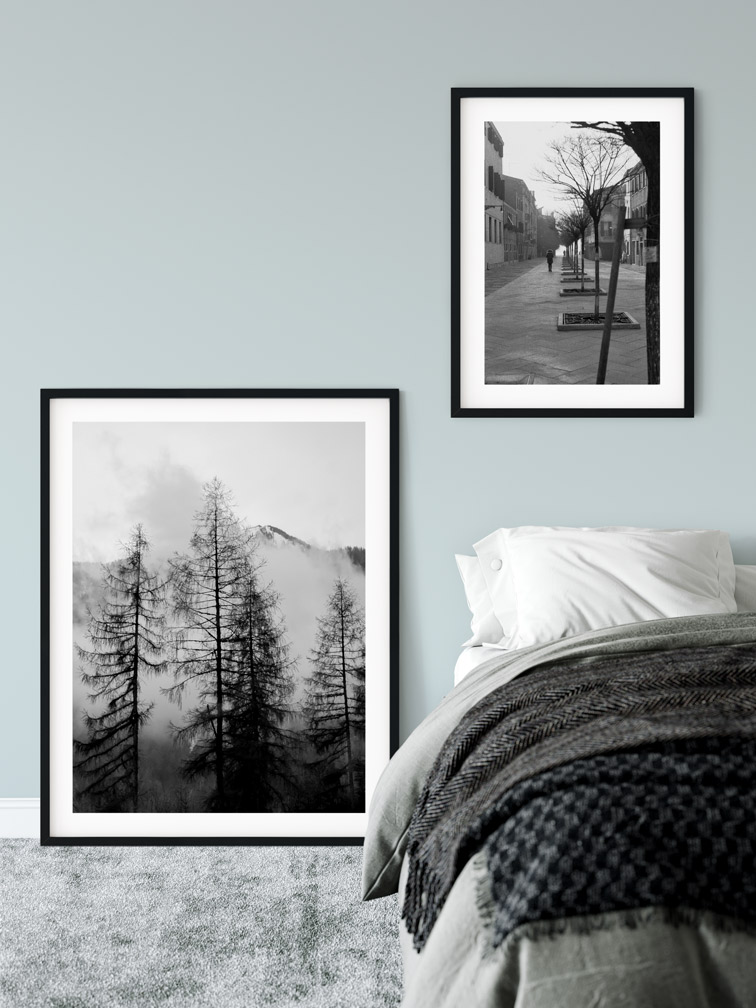 Bedroom Interior with Two Frames