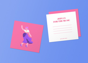 Event Invitation Cards Front and Back View