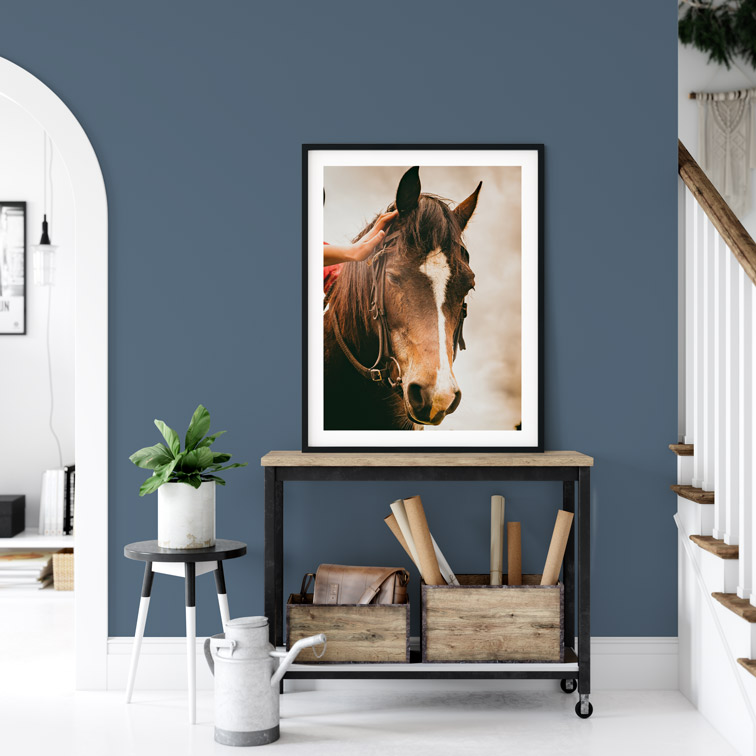 Vertical Picture Frame on a Side Table