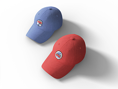 Trendy Baseball Caps High Angle View