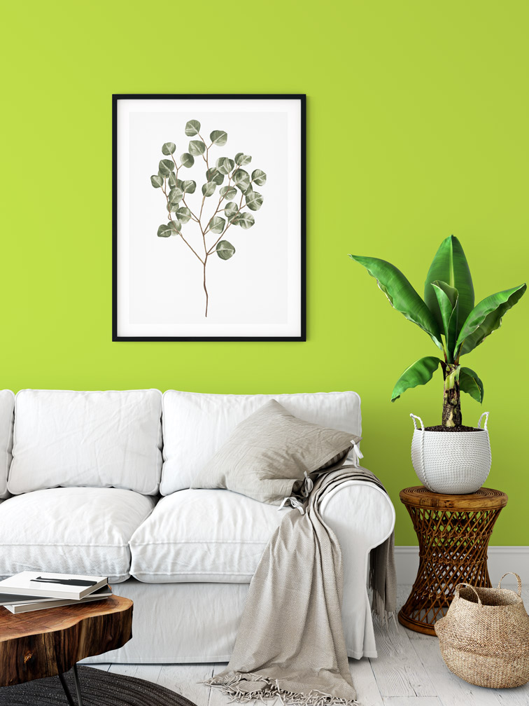 Living Room with a Vertical Wall Frame