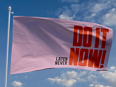 Wehende Flagge Vorderansicht