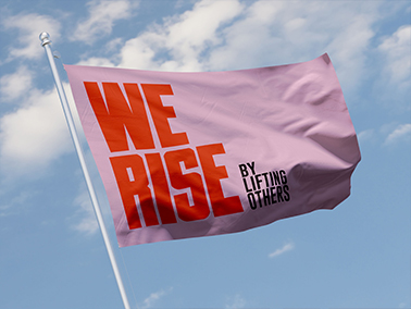 Wehende Flagge Linke Seite Niedrigwinkelansicht