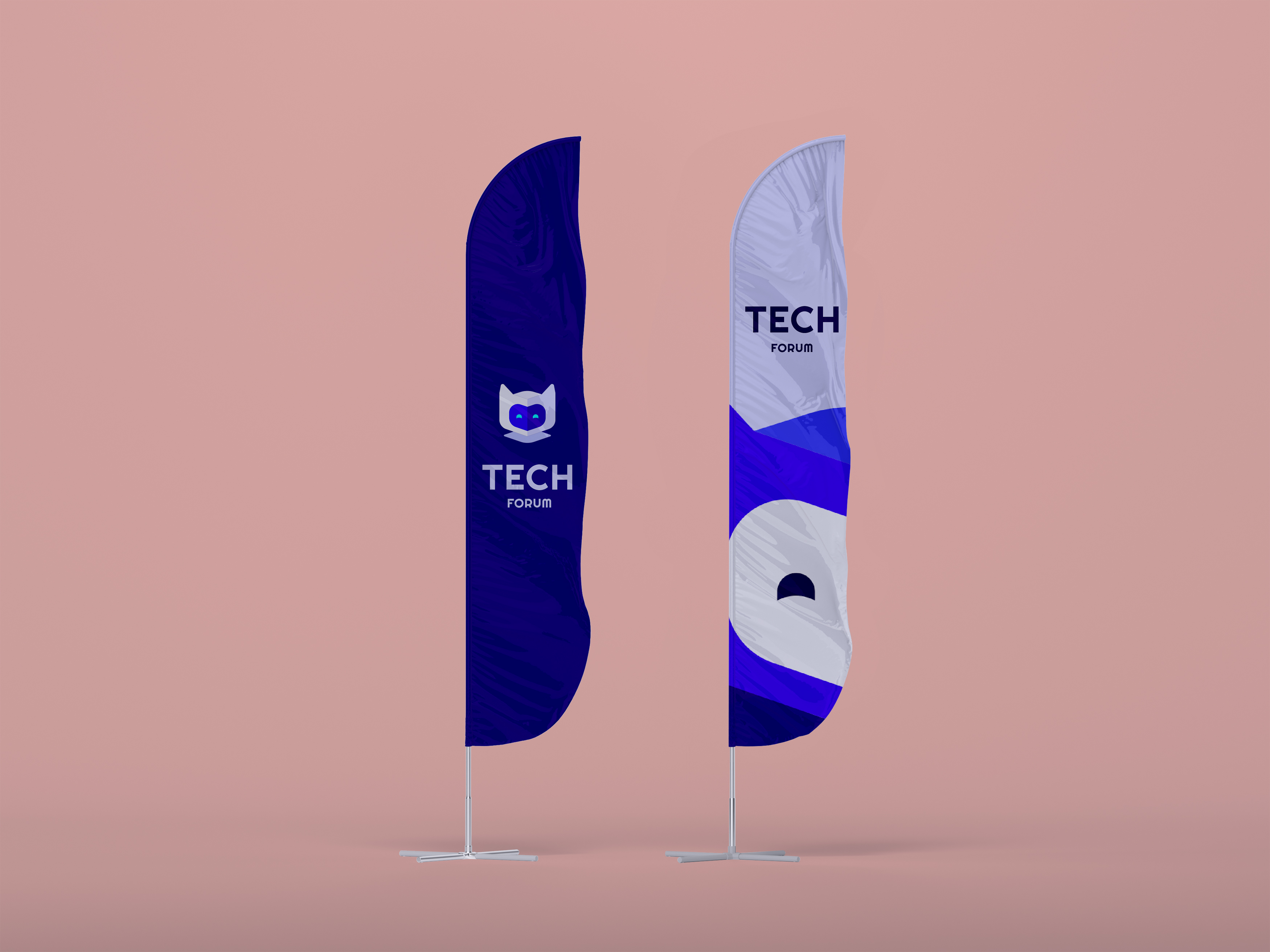 Two Flags Standing on the Ground