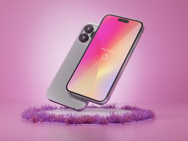 iPhone 14 Pro Max on a Purple Background