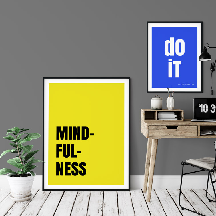 Two Vertical Frames in a Modern Workplace