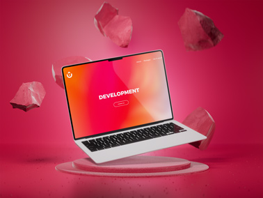 MacBook Pro on a Pink Background