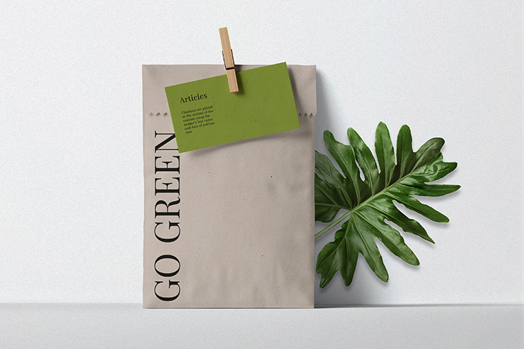 Embalagem de Papel Ecológico Dobrada sem Alça