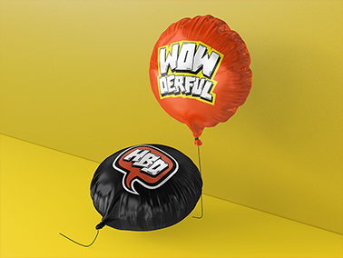 Dois Balões de Aniversário, um no Chão