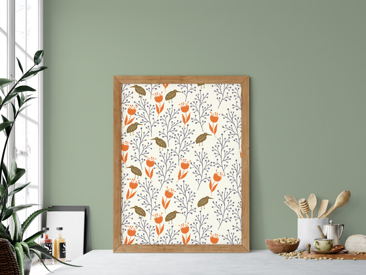 Vertical Wooden Frame in a Kitchen