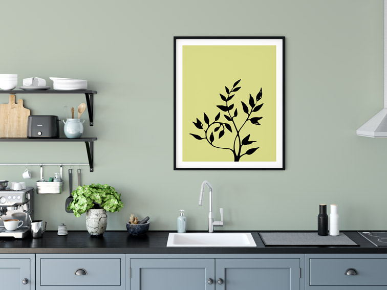 Vertical Frame on a Kitchen Wall