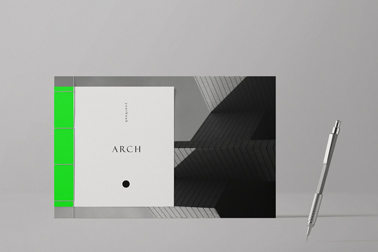 Flyers With a Pencil on a Neutral Background