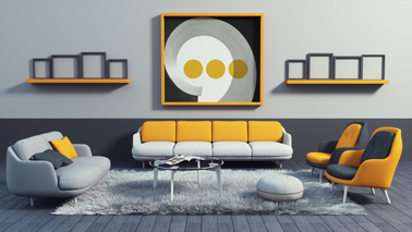 Modern Room Design in Orange Tones