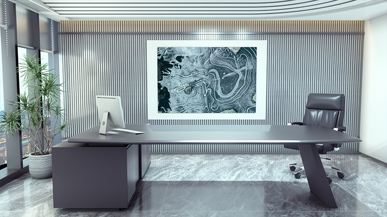 Minimalistic Office Design in Grey Tones