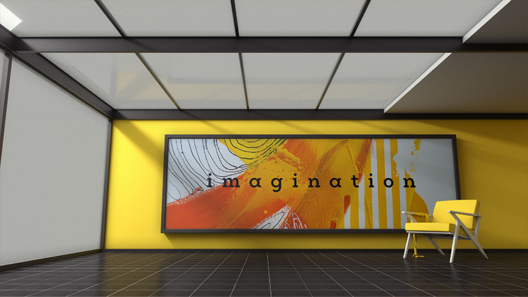 Billboard on a Yellow Wall