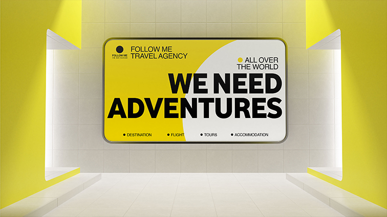 Billboard in a Modern Room