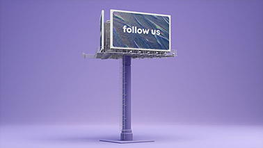 Billboard Advertising in a Purple Setting