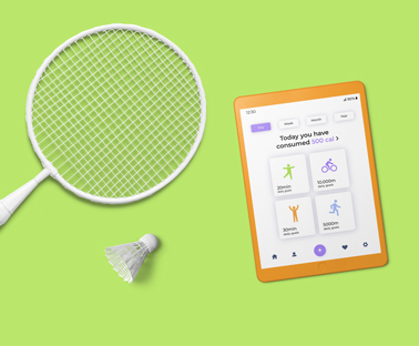 iPad Next to Tennis Equipment