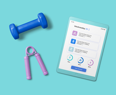 iPad Next to Fitness Equipment