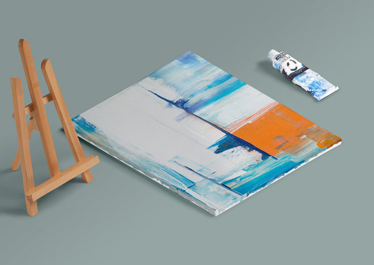 Drawing Canvas Board and Paint Tube