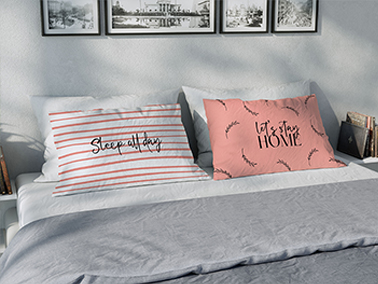 Two Pillows on a Bed